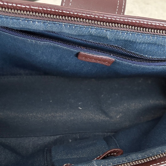 Celine Denim Blue and Chocolate Brown Buckle Bag - Picture 9 of 10